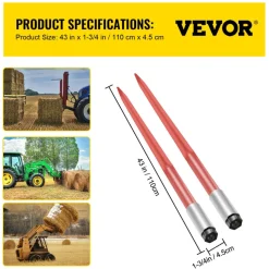 VEVOR Pair Hay Spear 43