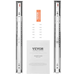 VEVOR 10 Pairs of 18 Inch Drawer Slides Side Mount Rails, Heavy Duty Full Extension Steel Track, Soft-Close Noiseless Guide Glides Cabinet Kitchen Runners with Ball Bearing, 100 Lbs Load Capacity
