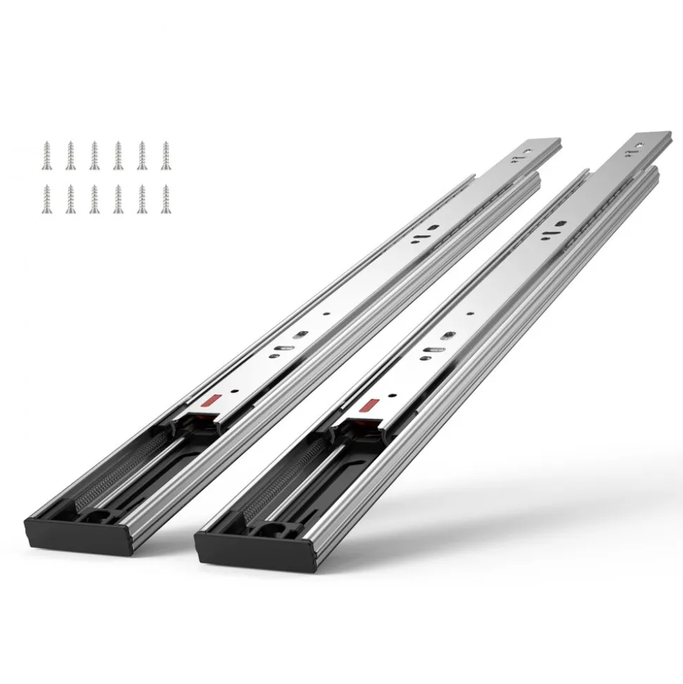 VEVOR 10 Pairs of 14 Inch Drawer Slides Side Mount Rails, Heavy Duty Full Extension Steel Track, Soft-Close Noiseless Guide Glides Cabinet Kitchen Runners with Ball Bearing, 100 Lbs Load Capacity