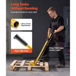 VEVOR Pallet Buster Tool, 41 Inch Carbon Steel Handle Wrecking Pry Bar, 2000 lbs Weight Capacity, Heavy Duty Deck Board Removal Tool, Breaker Bar for Flooring, Framing, Roofing, Trim, Drywall