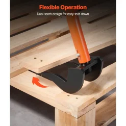 VEVOR Pallet Buster Tool, 44 Inch Carbon Steel Handle Wrecking Pry Bar, 2000 lbs Weight Capacity, Heavy Duty Deck Board Removal Tool, Breaker Bar for Flooring, Framing, Roofing, Trim, Drywall