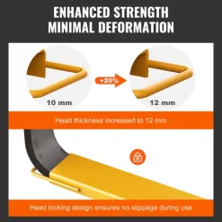 VEVOR Pallet Fork Extensions, 60" Length 4.5" Width, Heavy Duty Carbon Steel Fork Extensions for Forklifts, 1 Pair Forklift Extensions, Industrial Forklift Fork Attachments for Forklift Truck, Yellow