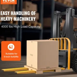 VEVOR Pallet Fork Extensions, 60" Length 4.5" Width, Heavy Duty Carbon Steel Fork Extensions for Forklifts, 1 Pair Forklift Extensions, Industrial Forklift Fork Attachments for Forklift Truck, Yellow