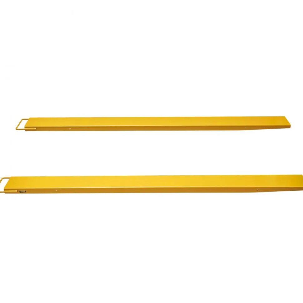 VEVOR Pallet Fork Extensions, 96" Length 4.5" Width, Heavy Duty Carbon Steel Fork Extensions for Forklifts, 1 Pair Forklift Extensions, Industrial Forklift Fork Attachments for Forklift Truck, Yellow