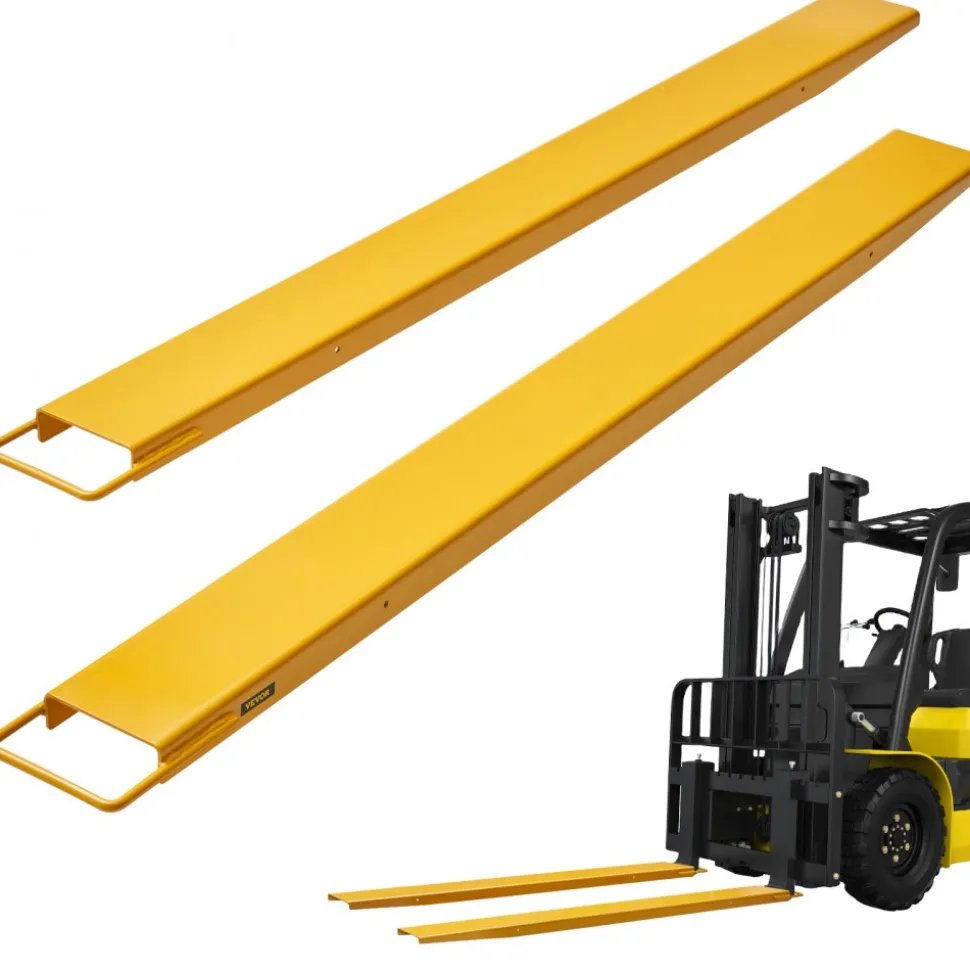 VEVOR Pallet Fork Extensions, 82" Length 4.5" Width, Heavy Duty Carbon Steel Fork Extensions for Forklifts, 1 Pair Forklift Extensions with Pins, Forklift Fork Attachments for Forklift Truck, Red