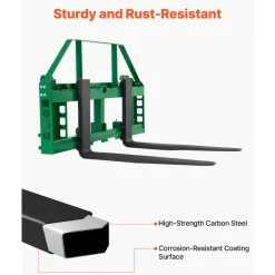 VEVOR Pallet Fork Frame Attachment with 36-inch Skid Steer Forks for JD Tractors