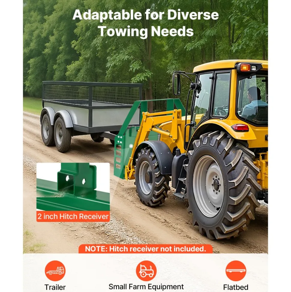 VEVOR Pallet Fork Frame Attachment with 36-inch Skid Steer Forks for JD Tractors
