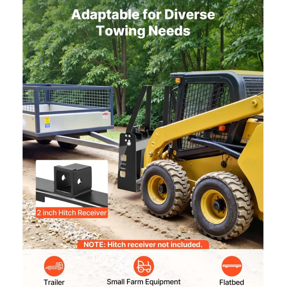 VEVOR Pallet Fork Frame Attachment with 42-inch Skid Steer Pallet Forks 4000 lbs