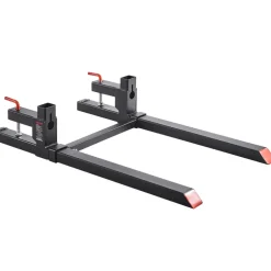 VEVOR Pallet Forks, 2000 lbs Clamp on Pallet Forks, 43-Inch Total Length Heavy-Duty Tractor Fork with Adjustable Stabilizer Bar for Tractor Attachments, Loader Bucket, and Skid Steer, Black