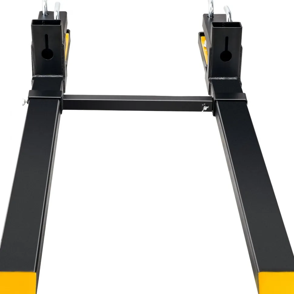 VEVOR Pallet Forks, 4000 lbs Clamp on Pallet Forks, 60" Total Length Heavy Duty Pallet Forks with Adjustable Stabilizer bar, Tractor Bucket Forks for Tractor Attachments, Skid Steer, Loader Bucket
