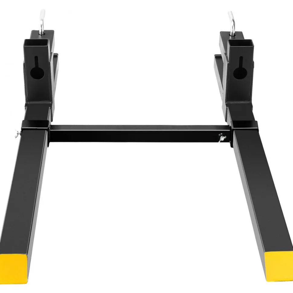 VEVOR Pallet Forks, 2000 lbs Clamp on Pallet Forks, 43" Total Length Tractor Bucket Forks with Adjustable Stabilizer bar, Heavy Duty Pallet Forks for Tractor Attachments, Skid Steer, Loader Bucket