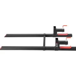 VEVOR Pallet Forks, 2000 lbs Clamp on Pallet Forks, 60-Inch Total Length Heavy-Duty Tractor Fork with Adjustable Stabilizer Bar for Tractor Attachments, Loader Bucket, and Skid Steer, Black