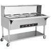 VEVOR 4-Pan Commercial Food Warmer, 4 x 20.6QT Electric Steam Table, 2000W Professional Buffet Catering Food Warmer with Acrylic Sneeze Guard, Food Grade Stainless Steel Server for Party Restaurant