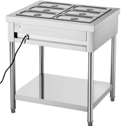 VEVOR 6-Pan Commercial Food Warmer, 6 x 1/3 Pans Electric Steam Table, 1500W Professional Buffet Catering Food Warmer with Undershelf, Stainless Steel Server for Restaurant Party Hotel