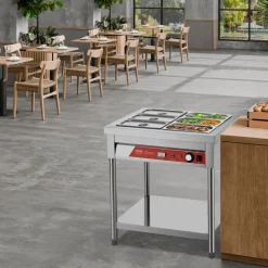 VEVOR 6-Pan Commercial Food Warmer, 6 x 1/3 Pans Electric Steam Table, 1500W Professional Buffet Catering Food Warmer with Undershelf, Stainless Steel Server for Restaurant Party Hotel