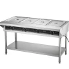 VEVOR 4-Pan Commercial Food Warmer, Electric Steam Table with Independent Temperature Control, 450W x 4 Stainless Steel Buffet Catering Food Warmer with Undershelf and Workspace, for Restaurant