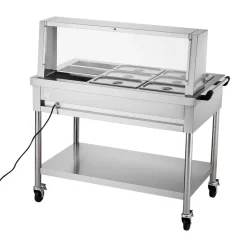 VEVOR 5-Pan Commercial Food Warmer, 5 x 20.6QT Electric Steam Table, 3750W Professional Buffet Catering Food Warmer with Acrylic Sneeze Guard, Food Grade Stainless Steel Server for Party Restaurant