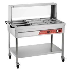 VEVOR 5-Pan Commercial Food Warmer, 5 x 20.6QT Electric Steam Table, 3750W Professional Buffet Catering Food Warmer with Acrylic Sneeze Guard, Food Grade Stainless Steel Server for Party Restaurant