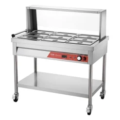 VEVOR 5-Pan Commercial Food Warmer, 5 x 20.6QT Electric Steam Table, 3750W Professional Buffet Catering Food Warmer with Acrylic Sneeze Guard, Food Grade Stainless Steel Server for Party Restaurant