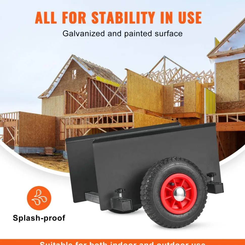 VEVOR Panel Dolly, 600LBS Capacity Slab Dolly, Heavy-duty Drywall Mover with 8" Pneumatic Wheels, Adjustable Clamp Panel Cart for Drywall Sheet, Material Handling, All Terrain Moving Cart