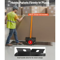 VEVOR Panel Dolly, 1000 lbs Load Capacity, Drywall Mover with 10 Inch Rubber Wheels Fits Different Terrain, Adjustable Clamp Panel Cart for Steel Panels, Mattress, Doors and Drywall Sheet, Black