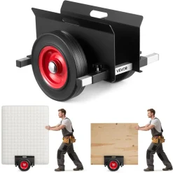 VEVOR Panel Dolly, 1000 lbs Load Capacity, Drywall Mover with 10 Inch Rubber Wheels Fits Different Terrain, Adjustable Clamp Panel Cart for Steel Panels, Mattress, Doors and Drywall Sheet, Black
