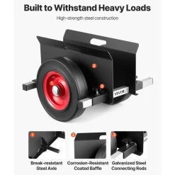 VEVOR Panel Dolly, 1000 lbs Load Capacity, Drywall Mover with 10 Inch Rubber Wheels Fits Different Terrain, Adjustable Clamp Panel Cart for Steel Panels, Mattress, Doors and Drywall Sheet, Black