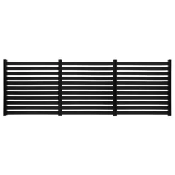 VEVOR 3 Panels Outdoor Privacy Screen, 50 x 48 in Air Conditioner Fence with 27.6 in Ground Stakes, Pool Equipment Enclosure, Vinyl Privacy Fence, Ideal for Trash Can and A/C Units, Black