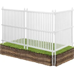 VEVOR 2 Panels Outdoor Privacy Screen, 48 x 48 in Air Conditioner Fence with 19.7 in Ground Stakes, Pool Equipment Enclosure, Strip Vinyl Privacy Fence, Ideal for Trash Can and A/C Units, White