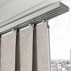 VEVOR Panel Track Blinds, Extendable Track from 45.8 in to 86 in W, Trimmable Panel Curtains Up to 96 in H, Vertical Blackout Panel Blinds for Sliding Doors, Patio Doors, Room Divider, Windows, Brown