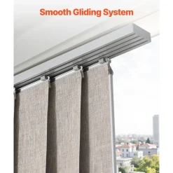 VEVOR Panel Track Blinds, Extendable Track from 45.8 in to 86 in W, Trimmable Panel Curtains Up to 96 in H, Vertical Blackout Panel Blinds for Sliding Doors, Patio Doors, Room Divider, Windows, Brown