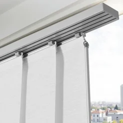 VEVOR Panel Track Blinds, Extendable Track from 45.8 in to 86 in W, Trimmable Panel Curtains Up to 96 in H, Adjustable Vertical Panel Blinds for Sliding Doors, Patio Doors, Room Divider, Window, White