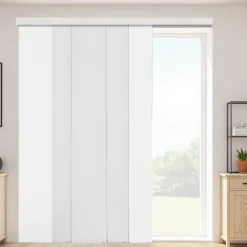 VEVOR Panel Track Blinds, Extendable Track from 45.8 in to 86 in W, Trimmable Panel Curtains Up to 96 in H, Adjustable Vertical Panel Blinds for Sliding Doors, Patio Doors, Room Divider, Window, White