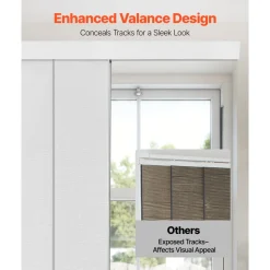 VEVOR Panel Track Blinds, Extendable Track from 45.8 in to 86 in W, Trimmable Panel Curtains Up to 96 in H, Adjustable Vertical Panel Blinds for Sliding Doors, Patio Doors, Room Divider, Window, White