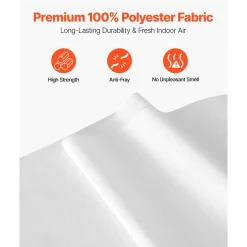 VEVOR Panel Track Blinds, Extendable Track from 45.8 in to 86 in W, Trimmable Panel Curtains Up to 96 in H, Adjustable Vertical Panel Blinds for Sliding Doors, Patio Doors, Room Divider, Window, White