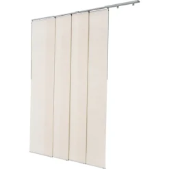 VEVOR Panel Track Blinds, Extendable Track from 45.8 in to 86 in W, Trimmable Panel Curtains Up to 96 in H, Adjustable Vertical Panel Blinds for Sliding Doors, Patio Doors, Room Divider, Light Brown