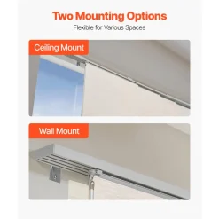 VEVOR Panel Track Blinds, Extendable Track from 45.8 in to 86 in W, Trimmable Panel Curtains Up to 96 in H, Adjustable Vertical Panel Blinds for Sliding Doors, Patio Doors, Room Divider, Light Brown