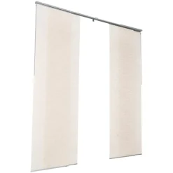 VEVOR Panel Track Blinds, Extendable Track from 45.8 in to 86 in W, Trimmable Panel Curtains Up to 96 in H, Adjustable Vertical Panel Blinds for Sliding Doors, Patio Doors, Room Divider, Light Brown
