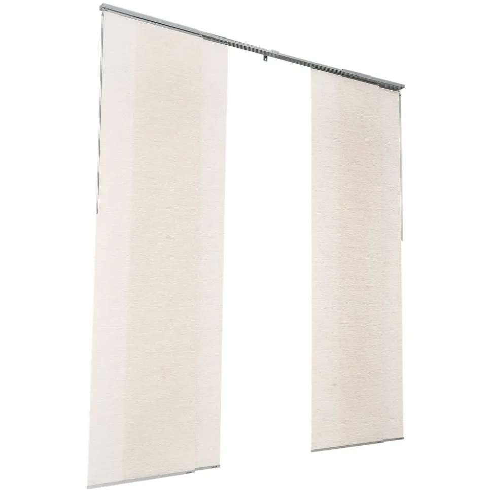 VEVOR Panel Track Blinds, Extendable Track from 45.8 in to 86 in W, Trimmable Panel Curtains Up to 96 in H, Adjustable Vertical Panel Blinds for Sliding Doors, Patio Doors, Room Divider, Light Brown