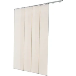 VEVOR Panel Track Blinds, Extendable Track from 45.8 in to 86 in W, Trimmable Panel Curtains Up to 96 in H, Adjustable Vertical Panel Blinds for Sliding Doors, Patio Doors, Room Divider, Light Brown
