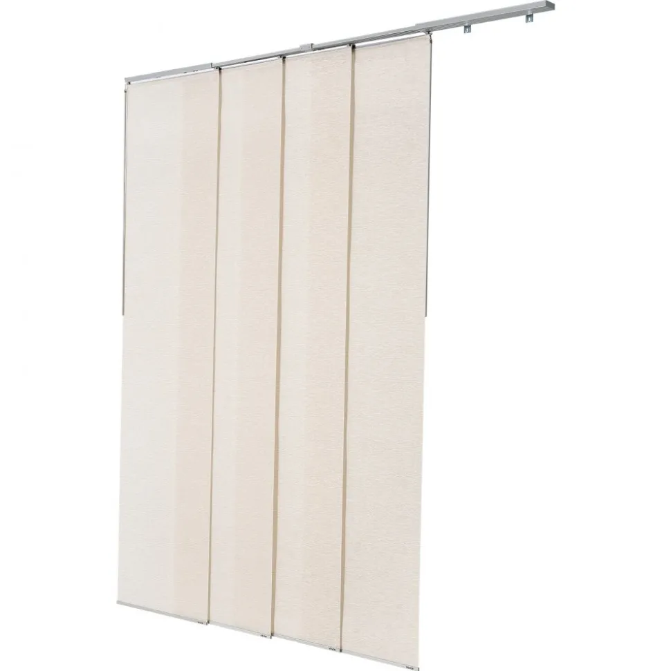 VEVOR Panel Track Blinds, Extendable Track from 45.8 in to 86 in W, Trimmable Panel Curtains Up to 96 in H, Adjustable Vertical Panel Blinds for Sliding Doors, Patio Doors, Room Divider, Light Brown