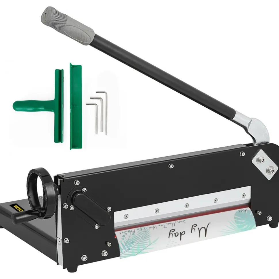 VEVOR Paper Cutter 12Inch A4 Commercial Heavy Duty Paper Cutter 300 Sheets 45HRC Hardness Stack Cutter Metal Base Desktop Stack Cutter for Home Office (A4)