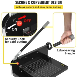 VEVOR Paper Cutter 12Inch A4 Commercial Heavy Duty Paper Cutter 300 Sheets 45HRC Hardness Stack Cutter Metal Base Desktop Stack Cutter for Home Office (A4)