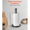 VEVOR Paper Towel Holder Countertop, Stainless Steel Kitchen Paper Towel Stand with Weighted Base and Suction Cups, Non-slip Countertop Kitchen Paper Roll Holders for Kitchen Bathroom