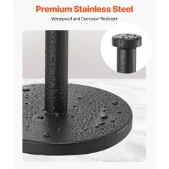 VEVOR Paper Towel Holder Countertop, Stainless Steel Kitchen Paper Towel Stand with Weighted Base and Suction Cups, Non-slip Countertop Kitchen Paper Roll Holders for Kitchen Bathroom