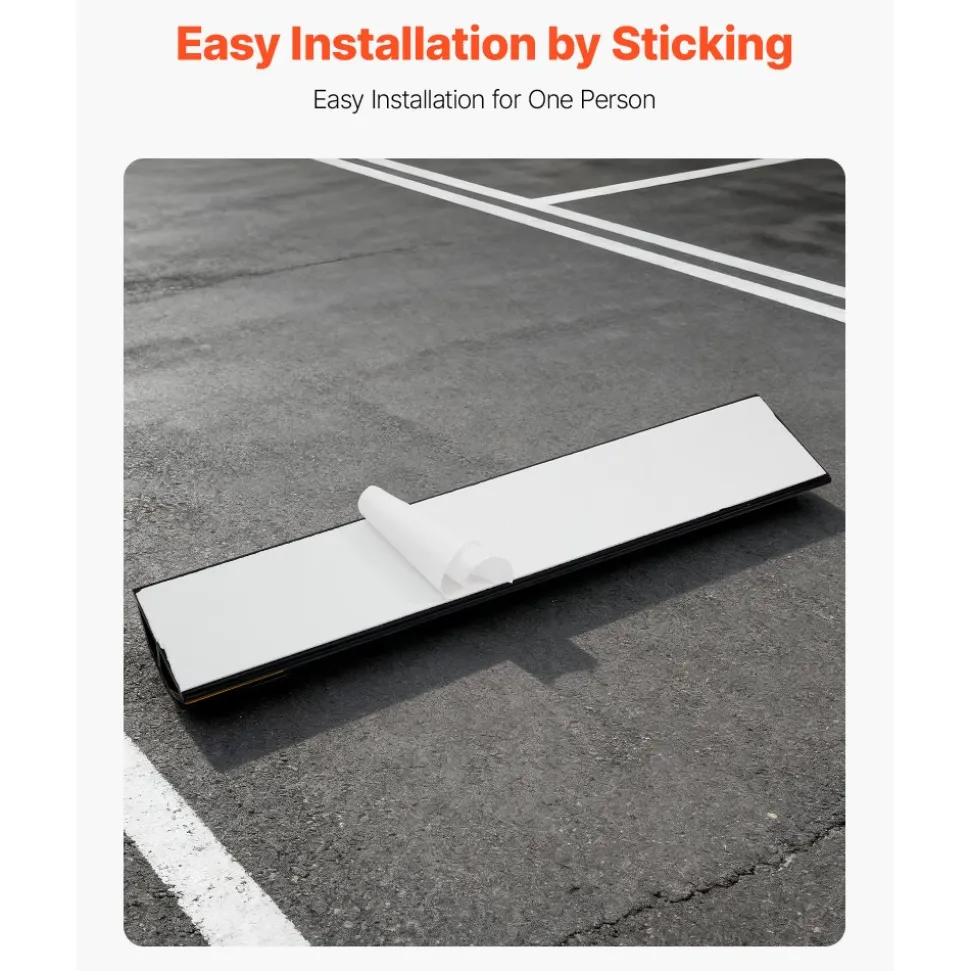 VEVOR Parking Stopper, 18 Inch 2 Pcs Heavy Duty Parking Aid for Garage, PP Curb Garage Floor Stopper with Reflective Strips, Vehicles Gadgets for Cars Vans Trucks Tire Wheel Guide Block Stops Bumpers
