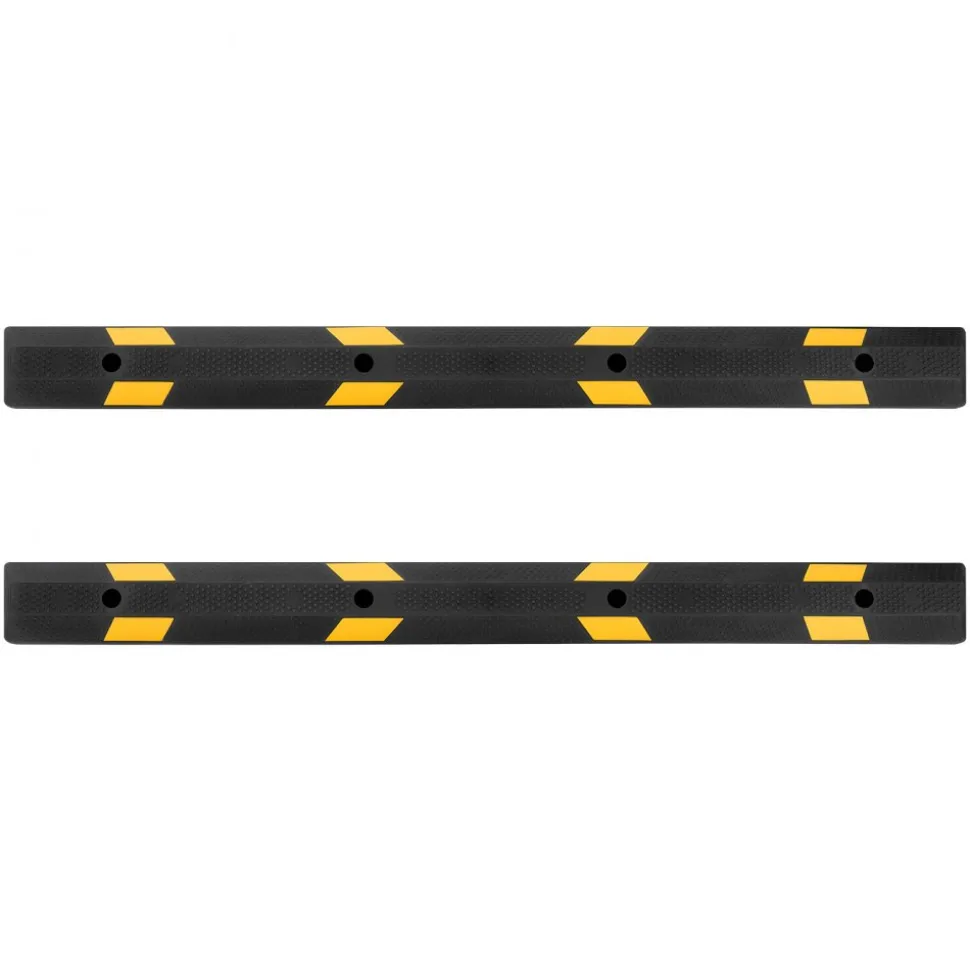 VEVOR Parking Stopper, 72 Inch 2 Pcs Heavy Duty Parking Aid for Garage, Rubber Curb Garage Floor Stopper with Reflective Strips, Aid Gadgets for Cars Vans Trucks Tire Wheel Guide Block Stops Bumpers