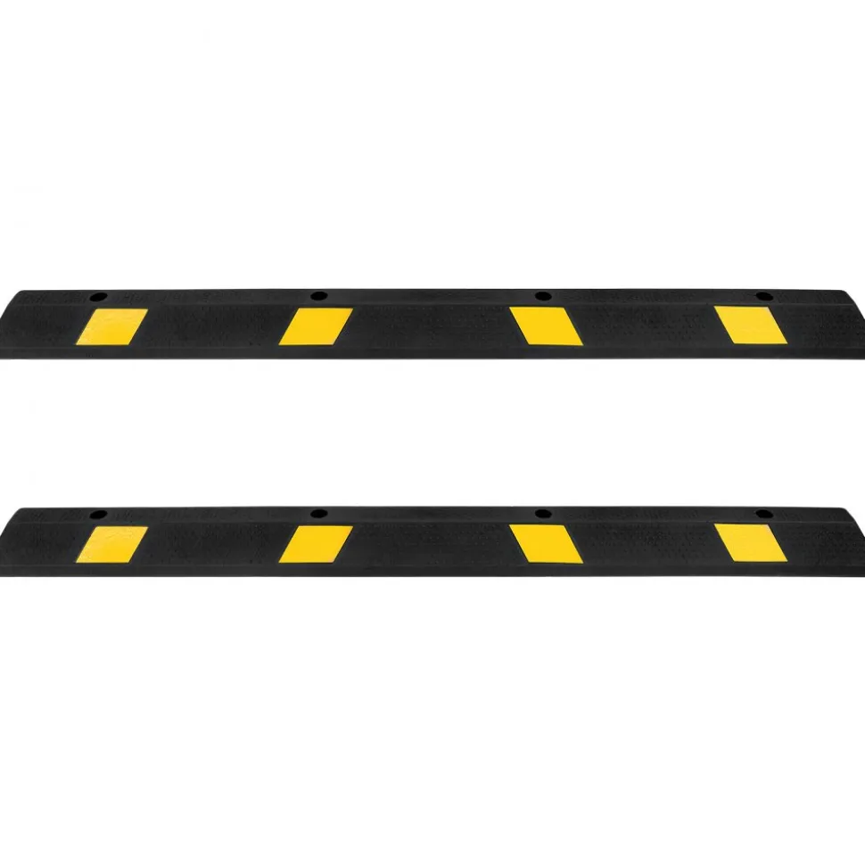 VEVOR Parking Stopper, 72 Inch 2 Pcs Heavy Duty Parking Aid for Garage, Rubber Curb Garage Floor Stopper with Reflective Strips, Aid Gadgets for Cars Vans Trucks Tire Wheel Guide Block Stops Bumpers