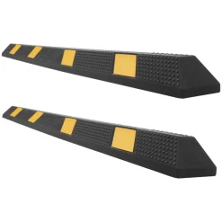 VEVOR Parking Stopper, 72 Inch 2 Pcs Heavy Duty Parking Aid for Garage, Rubber Curb Garage Floor Stopper with Reflective Strips, Aid Gadgets for Cars Vans Trucks Tire Wheel Guide Block Stops Bumpers