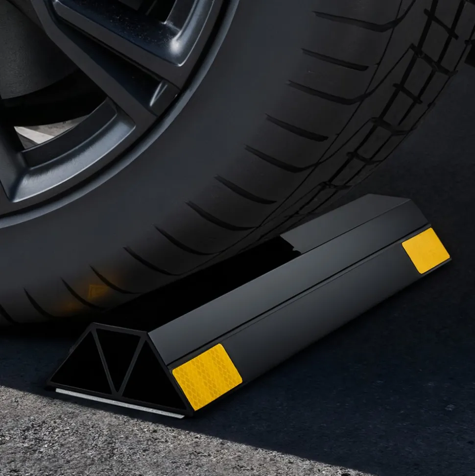 VEVOR Parking Stopper, 16 Inch 2 Pcs Heavy Duty Parking Aid for Garage, PP Curb Garage Floor Stopper with Reflective Strips, Vehicles Gadgets for Cars Vans Trucks Tire Wheel Guide Block Stops Bumpers